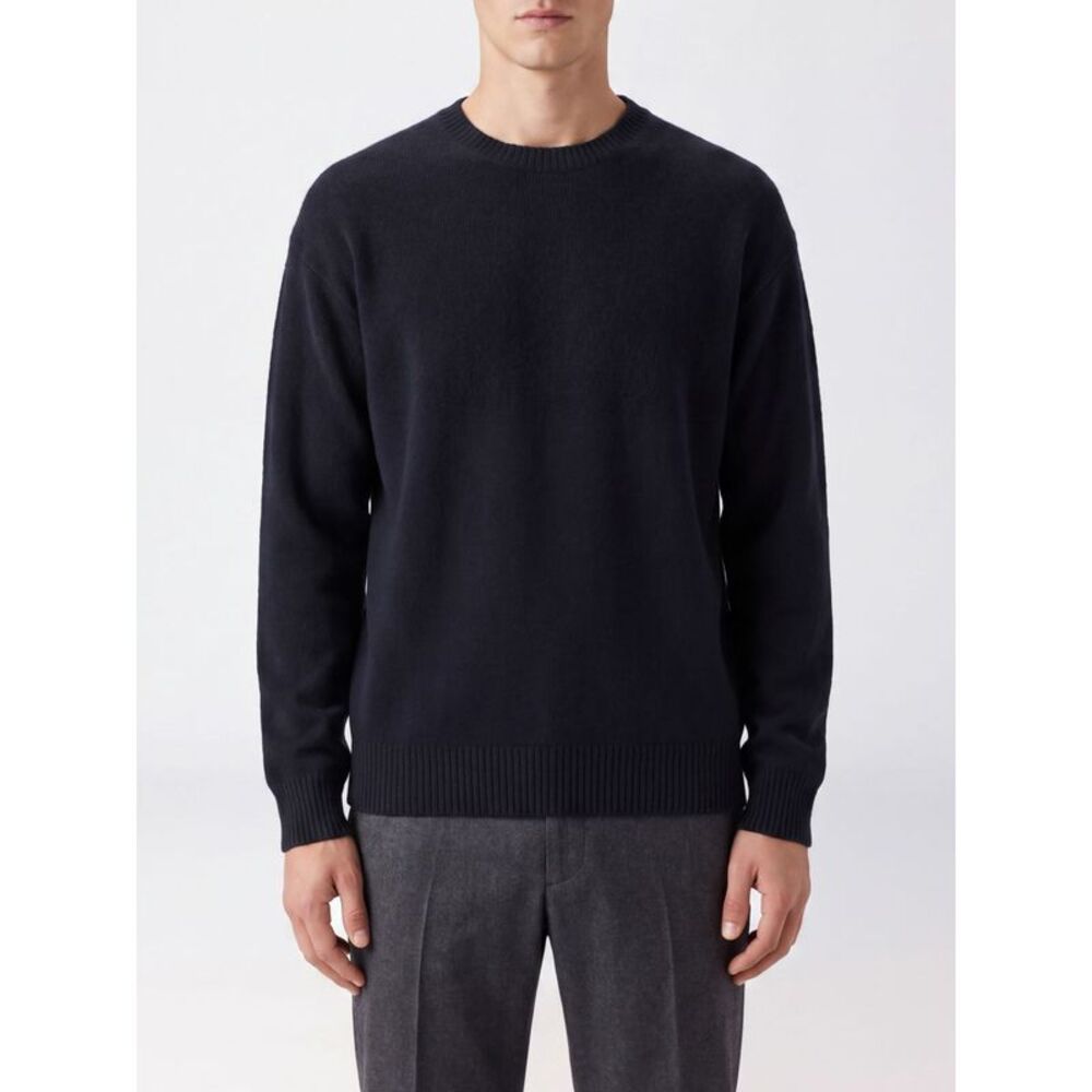 Laneus Men Laneus Cashmere And Silk Crewneck Jumper With Dropped Shoulders